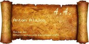 Anton Alajos névjegykártya